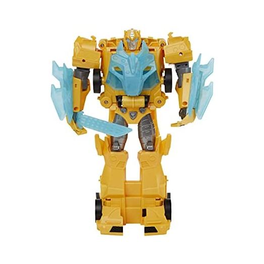 Transformers Toys Bumblebee Cyberverse Adventures Dinobots Unite Roll N’ Change Bumblebee Push-to-Convert Action Figure, 6 and Up, 10-inch , Yellow