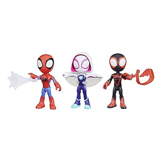 Marvel Spidey and His Amazing Friends Figure 3 Pack, 4-Inch Scale Action Figures, Includes 3 Figures and 3 Accessories, Ages 3 And Up, Frustration Free Packaging (Amazon Exclusive)