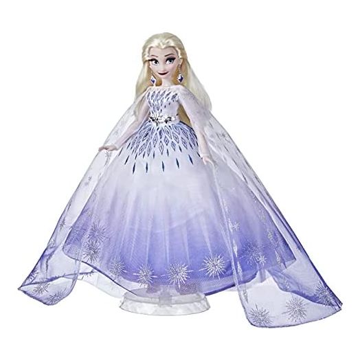 Disney Princess Style Series Holiday Elsa Doll, Fashion Doll Accessories, Collector Toy for Kids 6 and Up , White