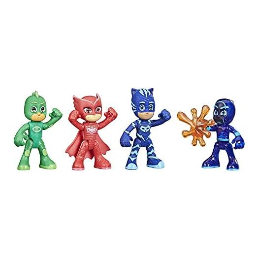 PJ Masks Night Time Mission Glow-in-The-Dark Action Figure Set, Preschool Toy for Kids Ages 3 and Up, 4 Figures and 1 Accessory