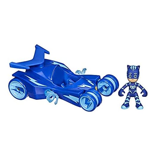 PJ Masks Catboy Deluxe Vehicle Preschool Toy, Cat-Car Toy with Spinning Super Cat Stripes and Catboy Action Figure for Kids Ages 3 and Up
