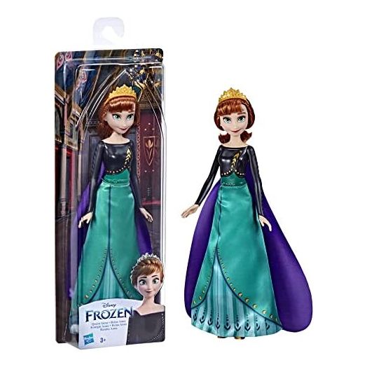 Disney Frozen 2 Queen Anna Shimmer Fashion Doll, Removable Clothes and Accessories, Long Red Hair, Toy for Kids 3 Years Old and Up