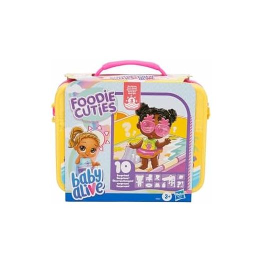 Baby Alive Foodie Cuties, Surprise Toy, 3-Inch Doll for Kids 3 and Up, 10 Surprises in Lunchbox-Style Case (Styles May Vary)
