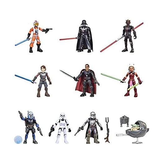 Star Wars Toys Mission Fleet 2.5-Inch-Scale Action Figure 10-Pack, 19 Accessories, with Darth Vader, Luke Skywalker and Grogu, Ages 4 and Up (Amazon Exclusive)