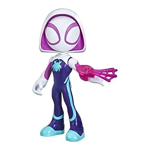 Spidey and His Amazing Friends Marvel Supersized Ghost-Spider 9-inch Action Figure, Preschool Super Hero Toy for Kids Ages 3 and Up