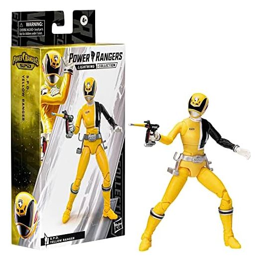 Power Rangers Lightning Collection S.P.D. Yellow Ranger 6-Inch Premium Collectible Action Figure Toy with Accessories, Kids Ages 4 and Up