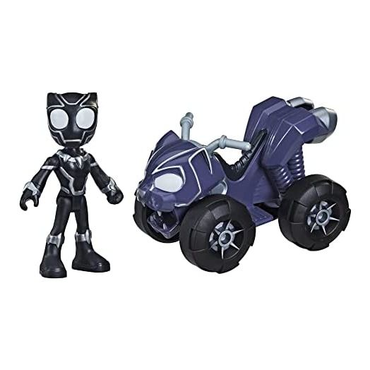 Marvel Spidey and His Amazing Friends Black Panther Action Figure and Panther Patroller Vehicle, for Kids Ages 3 and Up