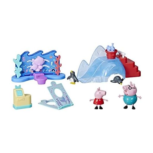 Peppa Pig Peppa’s Adventures Peppa’s Aquarium Adventure Playset Preschool Toy: Includes 4 Figures and 8 Accessories; for Ages 3 and Up