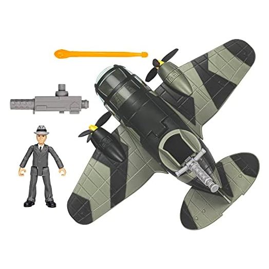 Indiana Jones Worlds of Adventure Doctor Jürgen Voller with Plane Action Figure Set, 2.5-inch, Action Figures for Kids Ages 4 and Up