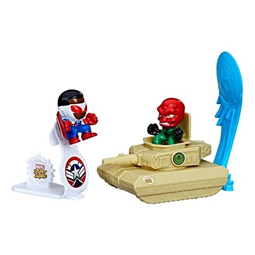 Marvel Stunt Squad Captain America vs. Red Skull Playset, 1.5-Inch Super Hero Action Figures, Toys for Kids Ages 4 and Up