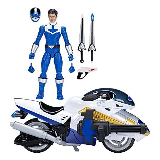 Power Rangers Lightning Collection Time Force Blue Ranger and Vector Cycle Action Figures with Accessories, Ages 4 and Up, Collectible Toys