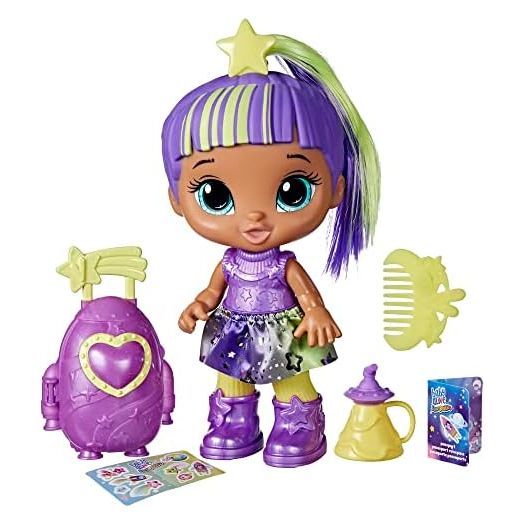 Baby Alive Star Besties Doll, Lovely Luna, 8-inch Space-Themed Doll for 3 Year Old Girls and Boys and Up, Accessories