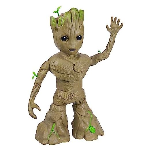 Marvel Studios I Am Groot Groove 'N Grow Groot, 13.5-Inch Interactive Action Figure, Responds to Music and Sounds, Super Hero Toys for Kids 4 and Up