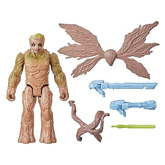 Marvel Titan Hero Series Guardians of The Galaxy Vol. 3 Deluxe Blast 'N Battle Groot Action Figure, 11.5-Inch with Accessories