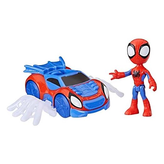 Spidey and His Amazing Friends Spidey Web Crawler Toy, 4-Inch Scale Spidey Action Figure and Vehicle Included, Marvel Preschool Super Hero Toys
