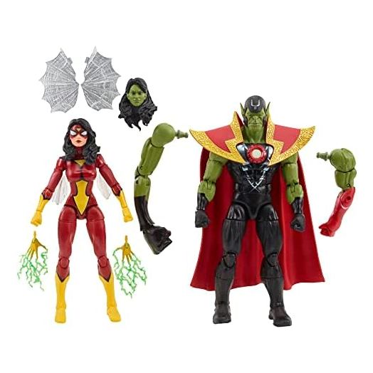 Marvel Legends Series Skrull Queen and Super-Skrull, Avengers 60th Anniversary Collectible 6 Inch Action Figures, 9 Accessories