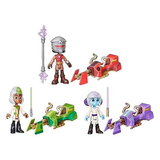 Star Wars: Young Jedi Adventures Speeder Adventure Pack, 3-Pack Action Figures & Vehicles, 4-Inch Scale Preschool Toys for 3 Year Old Boys & Girls (Amazon Exclusive)