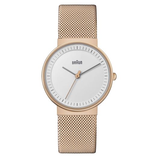 Braun Womens Analog Quartz Watch with Stainless Steel Strap BN0031RGMHL, White, Bracelet