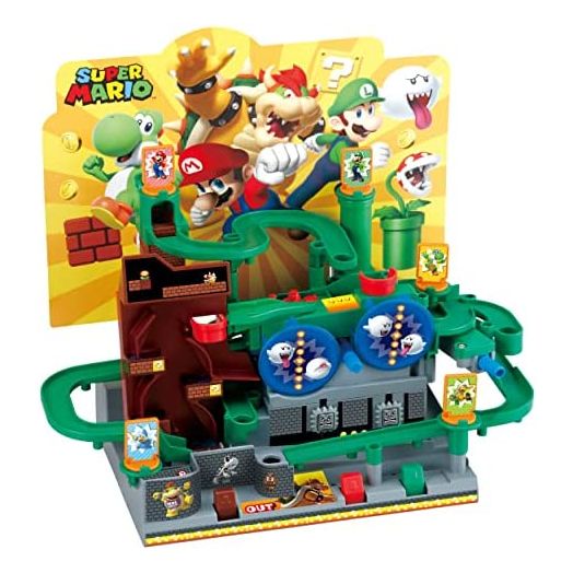 EPOCH Games Super Mario Adventure Game DX, Tabletop Skill and Action Game with Collectible Super Mario Action Figures
