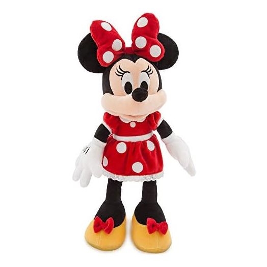 Disney Store Official Minnie Mouse Plush (Red), Mickey and Friends, Medium, 18 Inches, Iconic Cuddly Toy Character with Embroidered Features and Bow, Perfect Present for Kids, Suitable for All Ages 0+