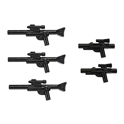 LEGO Star Wars Minifigure Blaster Guns Accessories 5 Pieces (3 Long Blasters, 2 Short Blasters)