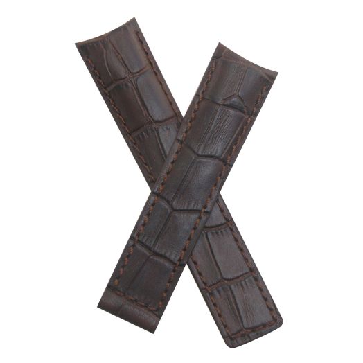 Dark Brown Crocodile-Style Leather Strap to fit TAG Heuer Grand Carrera Models Listed Below