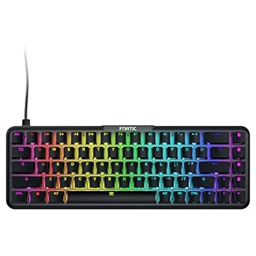 FNATIC STREAK65 - Compact RGB 60 Gaming Mechanical Keyboard - Speed Switches - 65% Layout (60 65 Percent)- Low Profile - Esports Keyboard (US Layout, QWERTY)