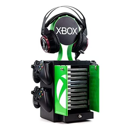 Numskull Official Xbox Series X Gaming Locker, Controller Holder, Headset Stand for Xbox Series X|S, PS5, Nintendo Switch - Official Xbox Merchandise