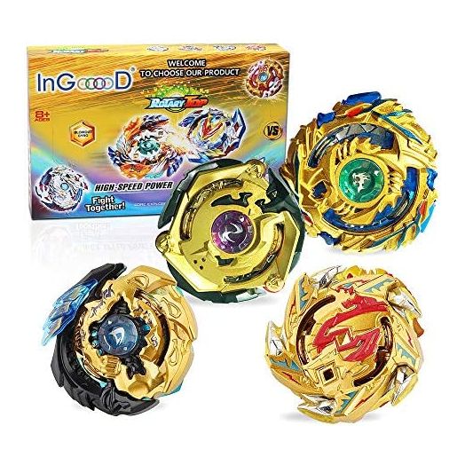 Ingooood Metal Master Fusion Gyro Toys for Kids, 4X High Performance Tops Attack Set with Launcher and Grip Starter Set and Arena