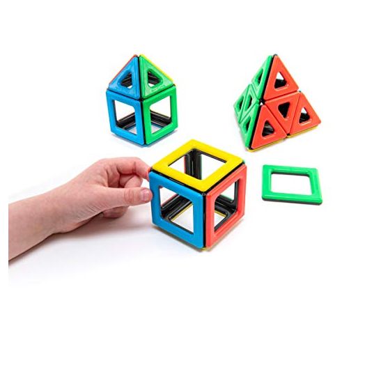 Polydron Kids Magnetic Educational Construction Set - Multicolored - Development Creative Building Kit - Geometry 3D Toy - 3+ Years - Pack of 32
