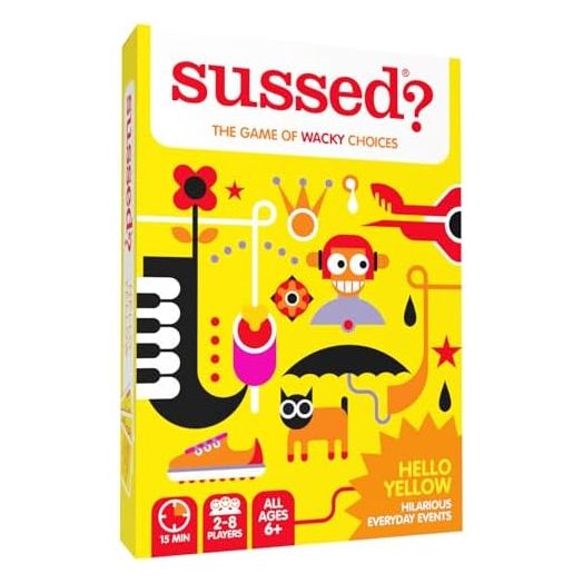 SUSSED The Game of Wacky Choices - Card Game for Kids & Families Who Love Social Board Games - Great Travel Conversation Cards - Hello Yellow Deck