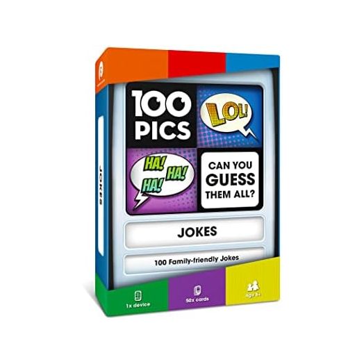 100 PICS Jokes Game | Kids Games | Card Games & Fun Travel Games | Toys & Games | Card Games for Adults and Kids | Family Games | Beach Games | Word Games | Kids Travel | Ages 6+