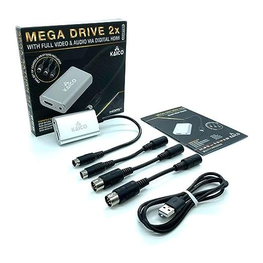Kaico SEGA Saturn 2X Line Doubler & SEGA Genesis HDMI Adapter - for Megadrive, SNK Neo Geo, Sega Genesis, Sega Saturn Console - Supports RGB and Composite Output - All in One 2X Line Doubler HDMI