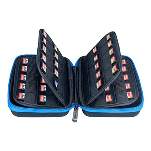 Butterfox 80 Switch Game Case for Nintendo Switch, Switch Game Card Storage Holder or SD Memory Card Case (Black/Blue)