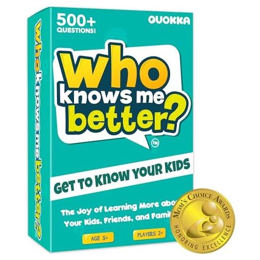 QUOKKA Fun Board Game for 8 10 Year Olds - Family Card Game for Kids Ages 6 7 and Adults - Who Knows Me Better | Guess Questions | Easy to Learn - Get to Know Friends & Family