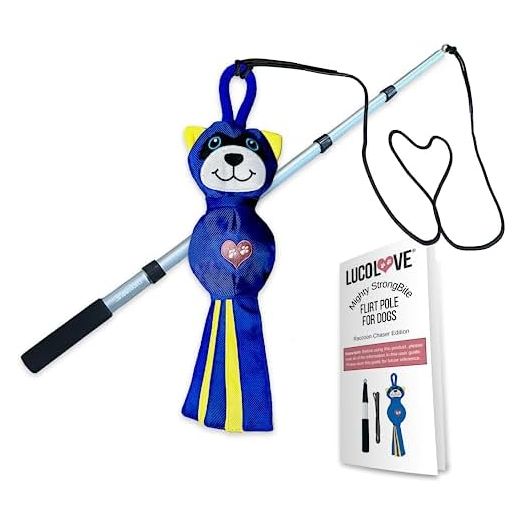Flirt Pole for Dogs Heavy Duty - Multi-Sensory Tough Chase Toy for Medium & Large Breeds – Extra Strong 39 Inch Dog Flirt Pole for Outdoor Training and Exercise
