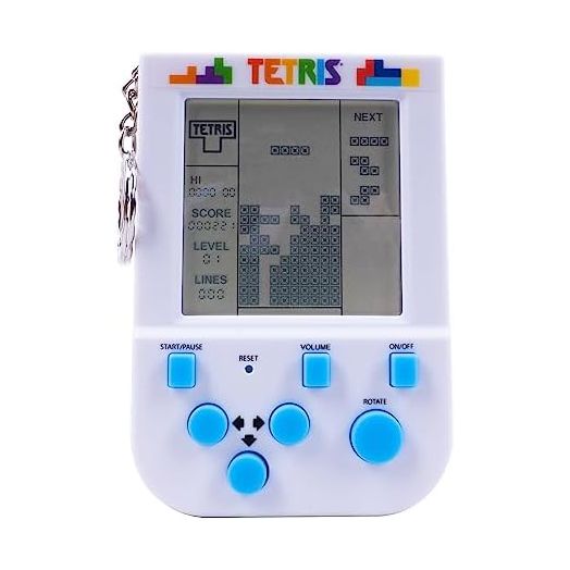 Tetris Keyring Handheld Arcade Game - Retro Mini Portable Handheld Tetris Game for Kids and Adults. Original Gameplay Including Original Tetris Sounds. Officially Licensed Tetris Game.