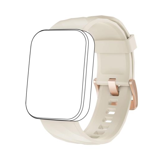 RUIMEN Smart Watch Strap D1 Smart Watch Watchbands 22mm, Replacement Bands Waterproof Adjustable Soft Silicone Smartwatch Bracelet Straps D1 Smart Watch (Milky White)