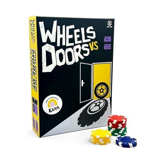 Wheels vs Doors Party Game - Hilarious Game Based on Social Media Discussions, Fun Family Game for Kids and Adults, Ages 8+, 2-20 Players, 30+ Minute Playtime, Made