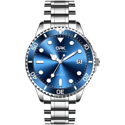 Wrist Watch for Men, Fashion Designed Analog Quartz Men's Watch with Calenda Display, Glow in The Dark Classic Gent's Watch with Stainless Steel Strap