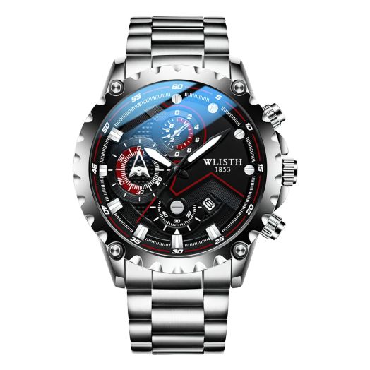 Wrist Watch for Men, Classic Analog Quartz Men's Watch with Calenda, Gent's Watch with Stainless Steel Strap
