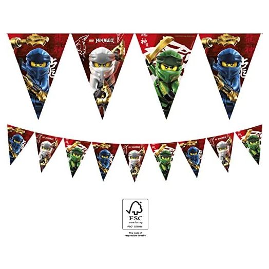 Folat - Bunting Garland Paper Compostable Lego Ninjago - 2.3 m