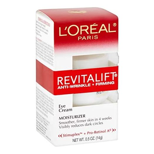 L'Oreal Paris Skincare Revitalift Anti-Wrinkle and Firming Eye Cream with Pro Retinol, Treatment to Reduce Dark Circles, Fragrance Free, 0.5 oz.