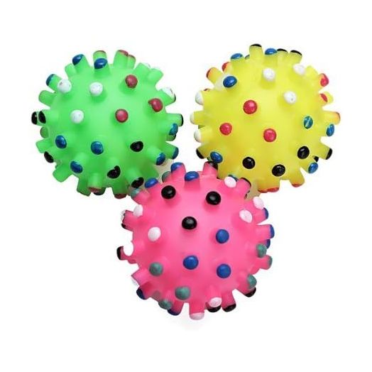 3 Pcs Pet Dog Squeaker Squeaky Quack Sound Chewing Toy Ball Cat Puppy Animal Rubber