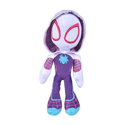 Spiderverse Ghost Spider Action Figure 25 cm Soft Toy with Glow in The Dark Eyes