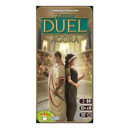 7 Wonders Duel Agora Board Game EXPANSION | 2 Player Game| Strategy Board Game | Civilization Board Game for Game Night | Board Game for Couples | Ages 10+ | Made by Repos Production