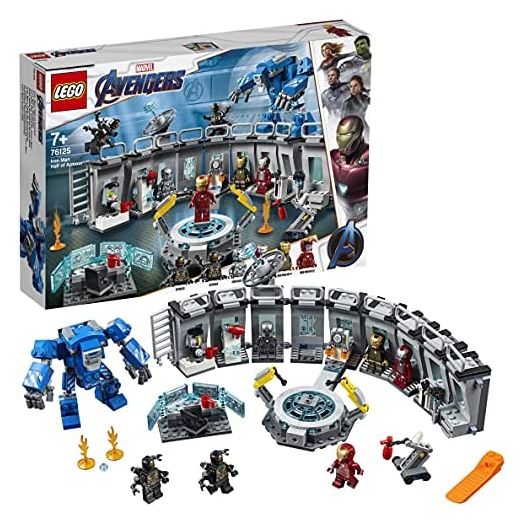 LEGO 76125 Super Heroes Marvel Avengers Iron Man Hall of Armor, Modular Lab with 6 Marvel Universe Minifigures, Playset