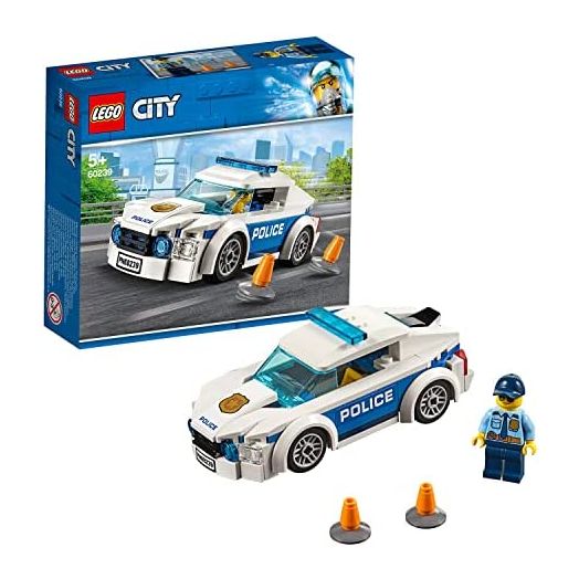LEGO City Police Patrol Toy Car, Cop Minifigure Accessories, Police Toys for Kids