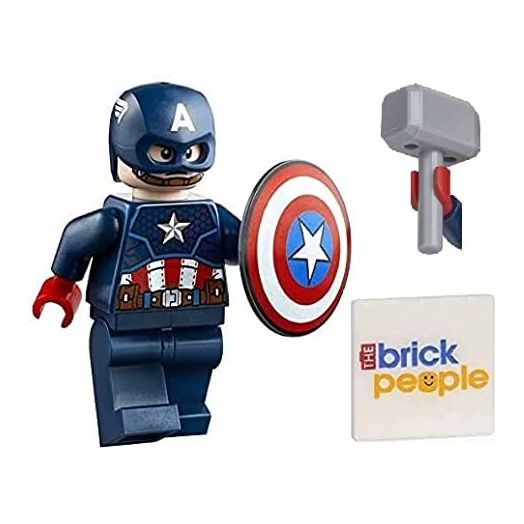 LEGO Superheroes: Captain America Minifigure with Shield and Mjolnir