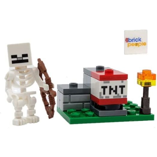 LEGO Minecraft: Skeleton with TNT Launcher and Bonus Tile,1 pc